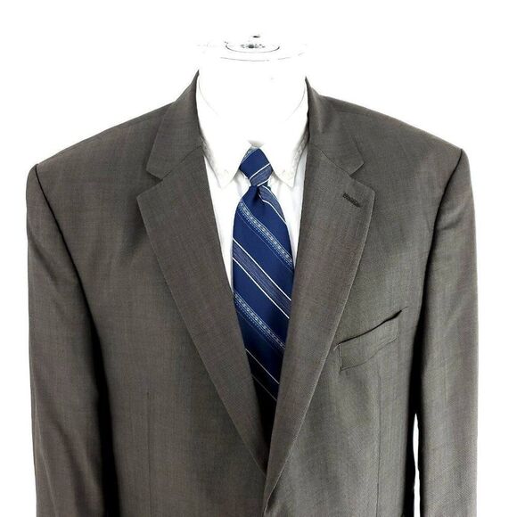 Savile Row Alexandre London Wool 2 Button Blazer 44R Beige Birdseye - Picture 1 of 10